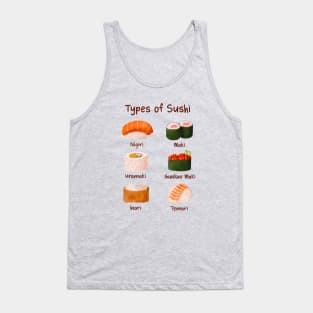 Watercolor Types Of Sushi Tank Top